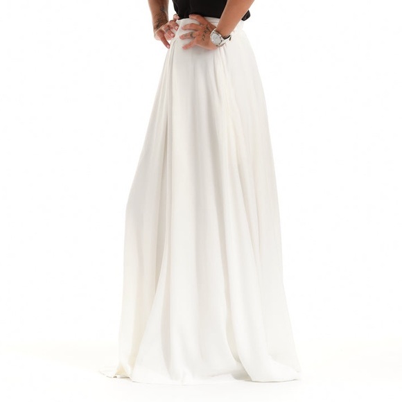 Locker Room High-Waisted White Maxi Skirt with Elastic Waistband Size S/M - Picture 2 of 11